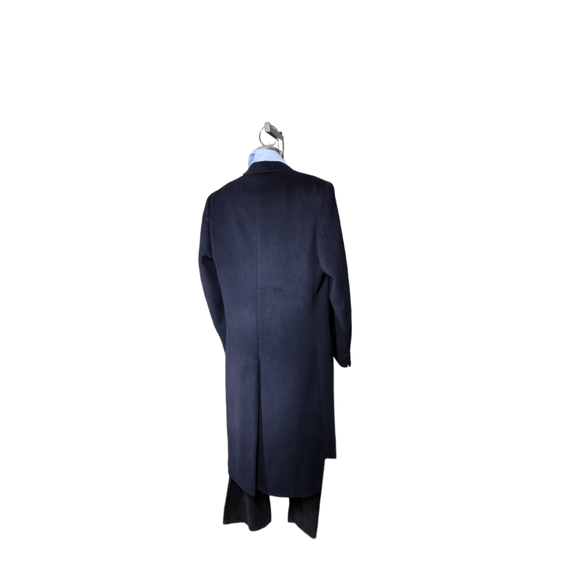 Moores Lanificio Vallombroso 42 tall WOOL AND CASHMERE blue men's long coat - Picture 5 of 15